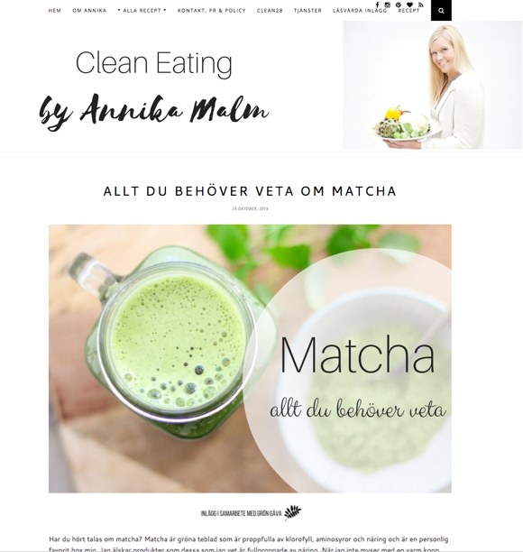 Clean Eating by Annika Malm - Samarbete med Grön Gåva
