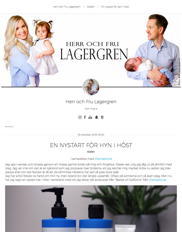 Herrochfrulagergren.se - Samarbete med Glamazon